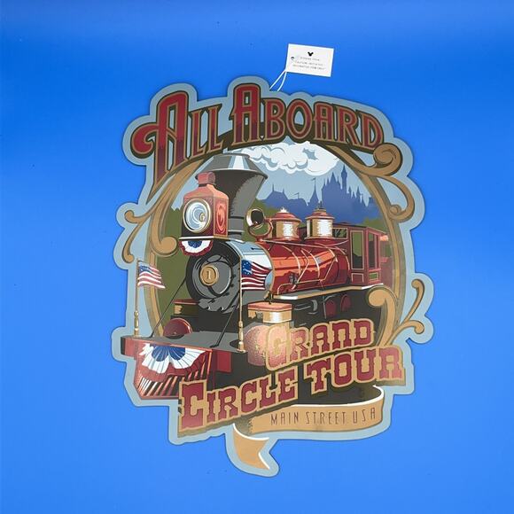 Disney Railroad Mickey Grand Circle Tour Main Street USA Metal Sign Rare Collect - Picture 3 of 8
